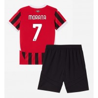 AC Milan Alvaro Morata #7 Hemmadräkt Barn 2024-25 Kortärmad (+ Korta byxor)